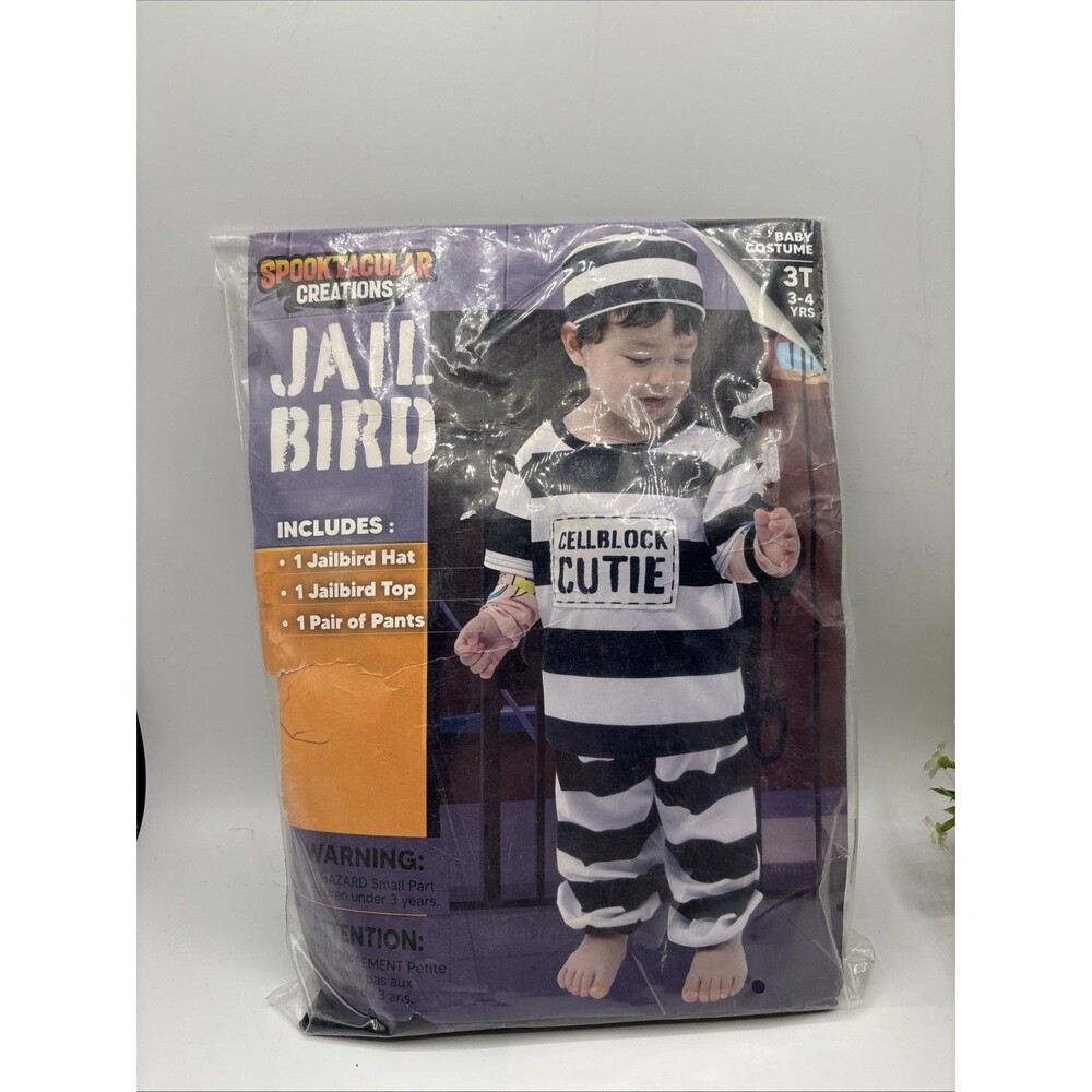 Spooktacular Creations Jail Bird Halloween Boy Costume Girl Baby 3T 3-4 Yr New